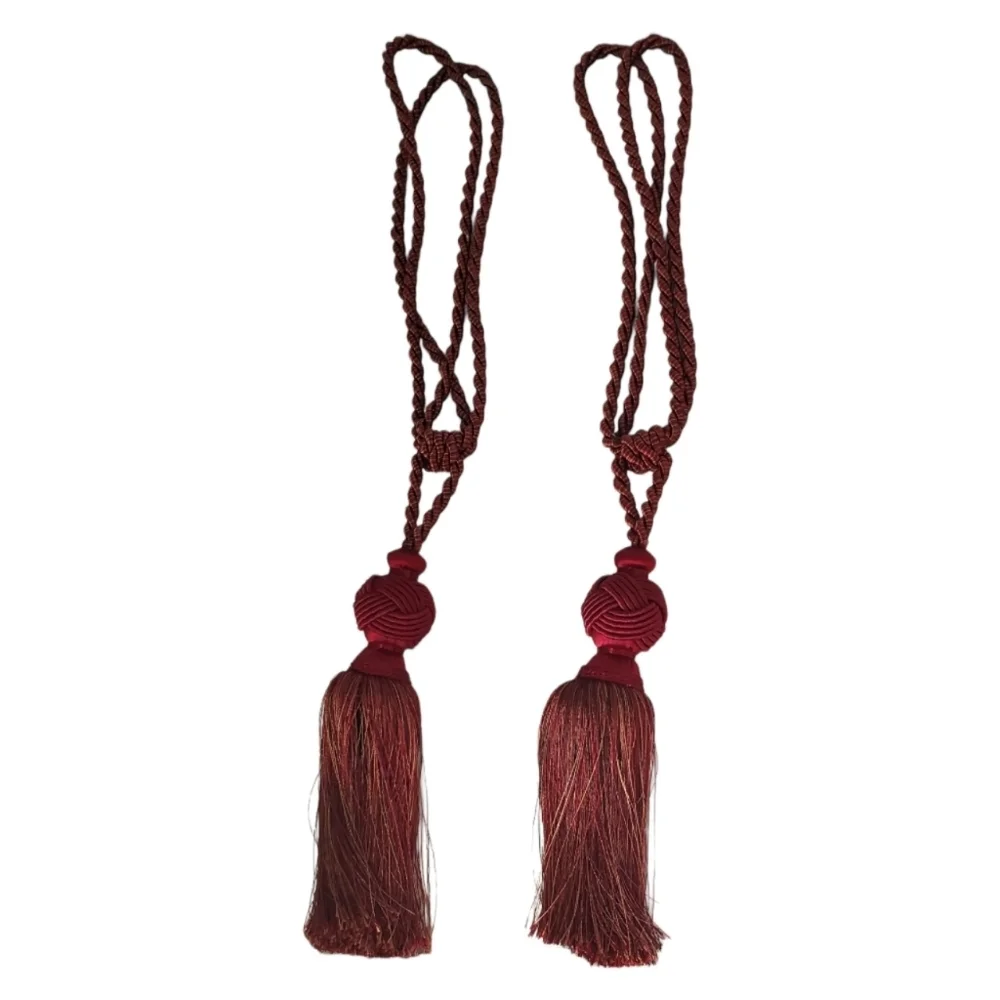 Vintage Set of 2 Burgundy Tassel Curtain Tie Backs Regal